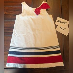 SOLD Janie and Jack Nautical Stripe Shift Dress with Bow 4T